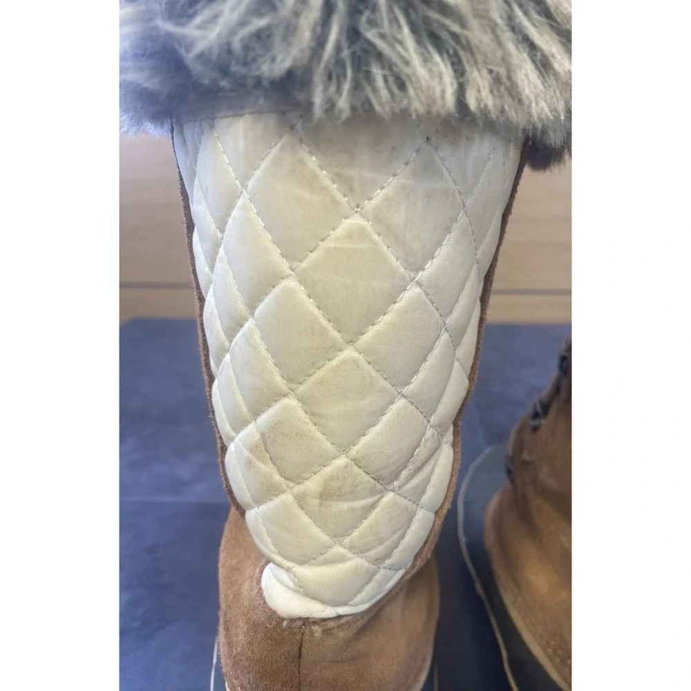Khombu Allie Nordic 2 Womens Lined Snow Lace up Duck Boots-Size 7